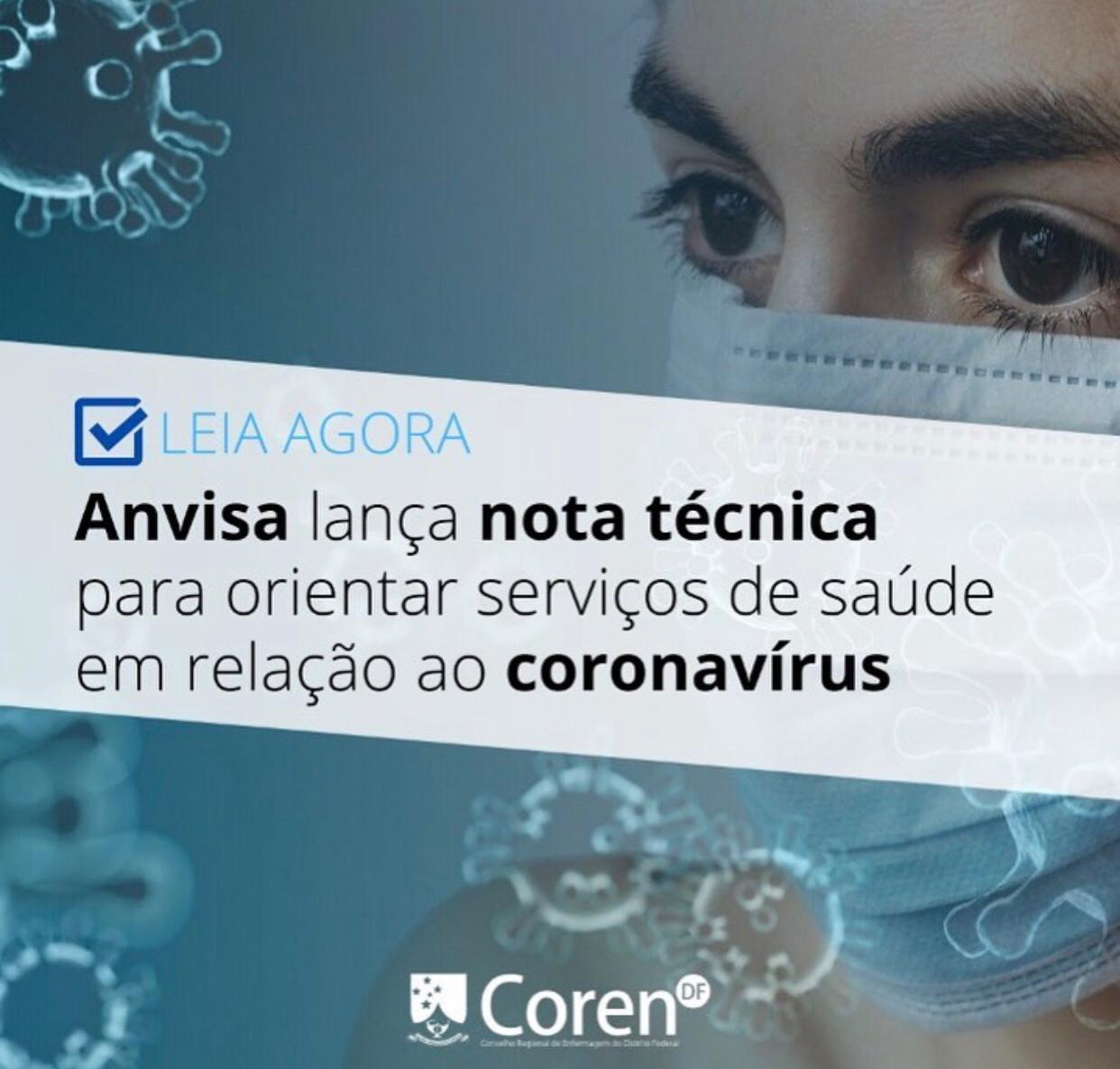 Anvisa lança nota técnica orientações sobre as medidas de prevenção