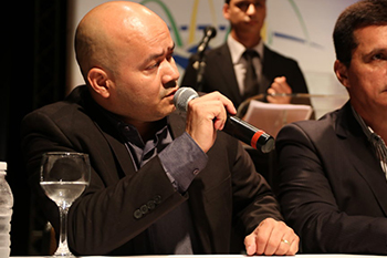 O tesoureiro do Coren-DF e técnico de enfermagem, Adriano Araújo, participou da abertura do 5º Conaten